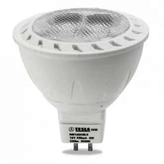 TESLA - LED MR160430-5, bec GU5,3 MR16, 4W, 12V, 320lm, 20 000h, 3000K alb cald, 38°