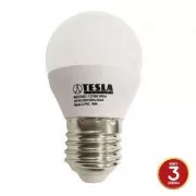 TESLA - LED MG270427-1, mini-BULB E27, 4W, 230V, 320lm, 15 000h, 2700K alb cald, 180°