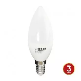 TESLA - LED CL140540-4, bec de lumânare cu lumânare, E14, 5W, 230V, 470lm, 15 000h, 4000K alb rece