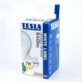 TESLA - LED BL270927-5D, bec BULB BULB E27, 9W, 230V, 806lm, 30 000h, 2700K alb cald, 200°, st