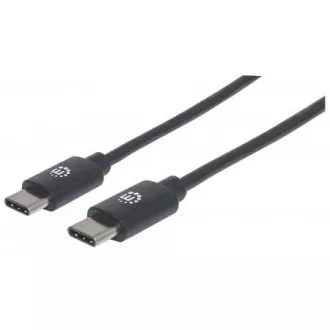 Cablu MANHATTAN Hi-Speed USB-C, tip C tată la Type-C tată, 0,5 m, negru