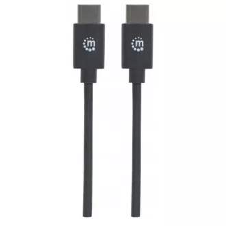 Cablu MANHATTAN Hi-Speed USB-C, tip C tată la Type-C tată, 0,5 m, negru