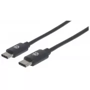 Cablu MANHATTAN Hi-Speed USB-C, tip C tată la Type-C tată, 2 m, negru