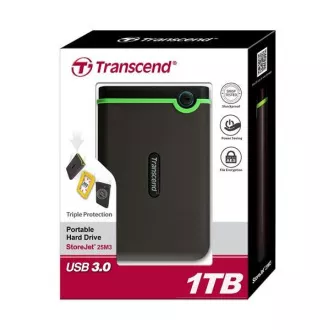HDD extern TRANSCEND USB 3.0 StoreJet 25M3S, 1TB, negru (SATA, carcasă din cauciuc, anti-șoc) HDD extern TRANSCEND USB 3.0 StoreJet 25M3S, 1TB, negru (SATA, carcasă din cauciuc, anti-șoc)