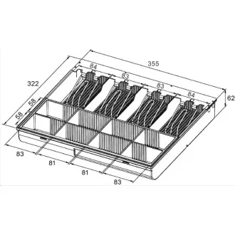 Liant din plastic de rezervă pentru bani Virtuos 4/8 pentru sertar S-410 Liant din plastic de rezervă pentru bani Virtuos 4/8 pentru sertar S-410