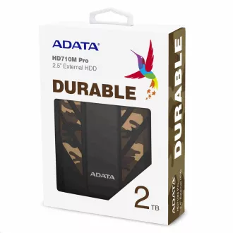 ADATA HDD extern 2TB 2, 5" USB 3.1 DashDrive Durable HD710M Pro, camuflaj (cauciuc, rezistent la șocuri/apă/praf)