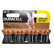 Baterii alcaline AA de unică folosință Duracell BASIC, pachet de 10