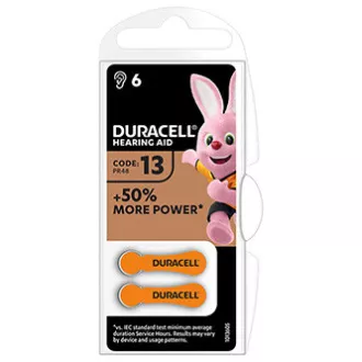 Baterii zinc-aer Duracell de unică folosință ZA, pachet de 6 Baterii zinc-aer Duracell de unică folosință ZA, pachet de 6
