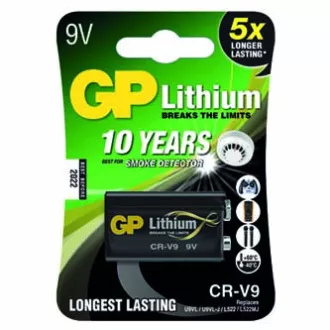 Baterie litiu de unică folosință GP 9V, pachet de 1 Baterie litiu de unică folosință GP 9V, pachet de 1