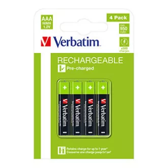 Baterie reîncărcabilă, AAA (HR03), 1,2 V, 950 mAh, Verbatim, blister, pachet de 4