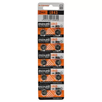 Baterie alcalină, LR43, LR43, 1,5 V, Maxell, blister, pachet de 10 Baterie alcalină, LR43, LR43, 1,5 V, Maxell, blister, pachet de 10