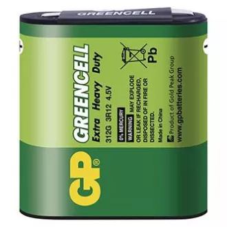 Baterie de unică folosință cu clorură de zinc, buton, 3R12, 4.5V, GP, folie, pachet de 1, Greencell