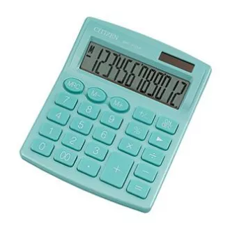 Calculator Citizen SDC812NRGNE, turcoaz, desktop, douăsprezece cifre, sursă de alimentare duală, BACK-UP