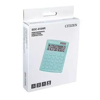 Calculator Citizen SDC812NRGNE, turcoaz, desktop, douăsprezece cifre, sursă de alimentare duală, BACK-UP