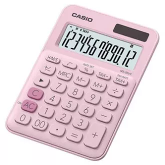 Calculator Casio MS 20 UC PK, roz, doisprezece cifre, sursă de alimentare dublă