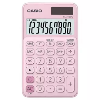 Calculator Casio SL 310 UC PK, roz, zece cifre, sursă dublă de alimentare, LA REDUCERE