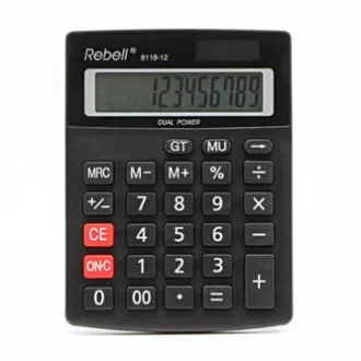 Calculator Rebell RE-8118-12 BX, negru, de masă, douăsprezece cifre Calculator Rebell RE-8118-12 BX, negru, de masă, douăsprezece cifre