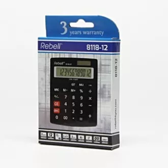 Calculator Rebell RE-8118-12 BX, negru, de masă, douăsprezece cifre Calculator Rebell RE-8118-12 BX, negru, de masă, douăsprezece cifre