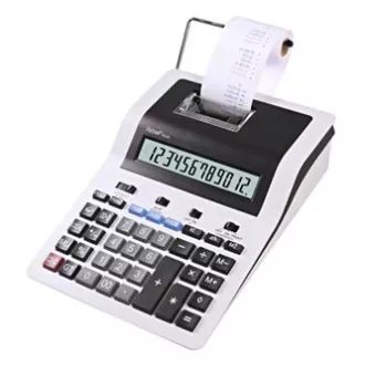 Calculator Rebell RE-PDC30 WB, alb-negru, desktop cu imprimare, douăsprezece cifre