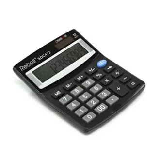 Calculator Rebell RE-SDC412 BX, negru, de masă, douăsprezece cifre