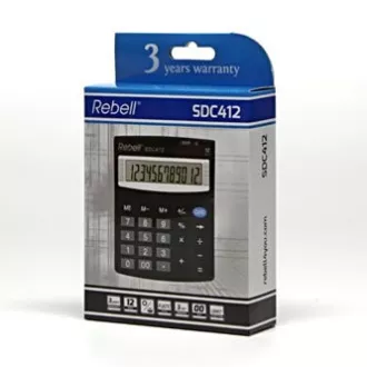 Calculator Rebell RE-SDC412 BX, negru, de masă, douăsprezece cifre