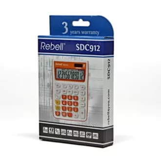 Calculator Rebell RE-SDC912OR BX, portocaliu, de masă, douăsprezece cifre