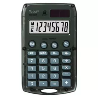 Calculator Rebell RE-STARLETS BX, gri, buzunar, opt cifre