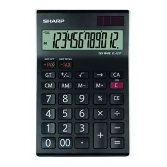 Calculator Sharp EL-125TWH, alb-negru, birou, doisprezece cifre