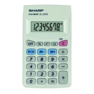 Calculator Sharp EL-233S, alb, de buzunar, opt cifre Calculator Sharp EL-233S, alb, de buzunar, opt cifre