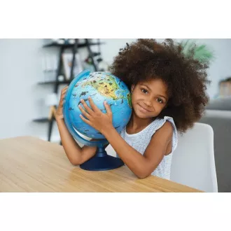 Alaysky Globe 25 cm Glob zoogeografic pentru copii preșcolari, etichete în limba engleză