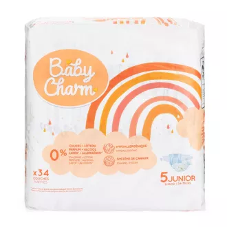 Baby Charm Super Dry Flex mărimea 5 Junior, 11-16 kg (34 buc) Baby Charm Super Dry Flex mărimea 5 Junior, 11-16 kg (34 buc)