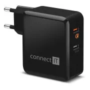 Adaptor de încărcare CONNECT IT QUICK CHARGE 3.0 2x USB (3,4A), QC 3.0, negru
