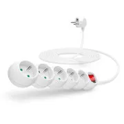 Cablu prelungitor CONNECT IT 230 V, 5 prize, 5 m, cu întrerupător (alb)