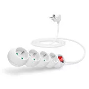 Cablu prelungitor CONNECT IT 230 V, 4 prize, 3 m, cu întrerupător (alb)