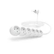 Cablu prelungitor CONNECT IT 230 V, 6 prize, 5 m, fără întrerupător (alb)