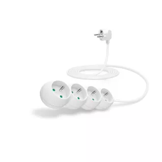Cablu prelungitor CONNECT IT 230 V, 4 prize, 3 m, fără întrerupător (alb)