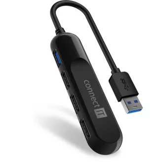 CONNECT IT USB-A hub USB 3.0, extern, NEGRU