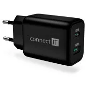 CONNECT IT Adaptor de încărcare Wanderer2 GaN 1xUSB-C + 1xUSB-A, 33W PD, NEGRU