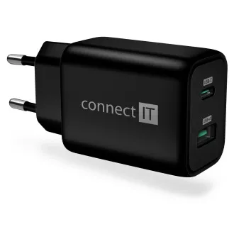 CONNECT IT Adaptor de încărcare Wanderer2 GaN 1xUSB-C + 1xUSB-A, 33W PD, NEGRU CONNECT IT Adaptor de încărcare Wanderer2 GaN 1xUSB-C + 1xUSB-A, 33W PD, NEGRU