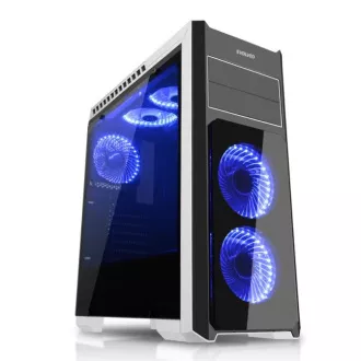 EVOLVEO Ray 4, carcasă full ATX midi tower, 5x 120mm, 2x USB2.0, 1x USB3.0, sticlă securizată, design negru-albastru EVOLVEO Ray 4, carcasă full ATX midi tower, 5x 120mm, 2x USB2.0, 1x USB3.0, sticlă securizată, design negru-albastru