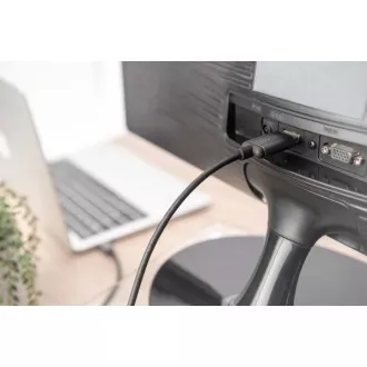 Adaptor cablu Digitus USB-C la HDMI, 1,8 m 4K/30 Hz, negru, capac metalic
