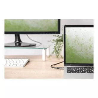 Adaptor cablu Digitus USB-C la HDMI, 1,8 m 4K/30 Hz, negru, capac metalic