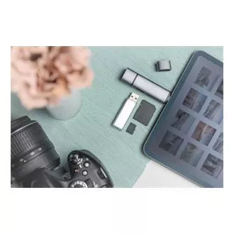 Cititor de carduri OTG dublu Digitus (USB-C + USB 3.0) 1x SD, 1x MicroSD, 1x USB 3.0, gri