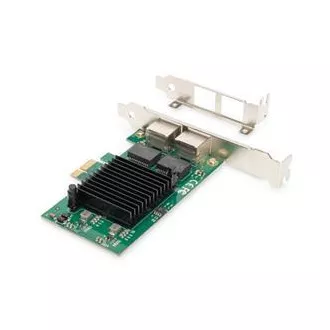 Cardul Digitus Gigabit Ethernet PCI Express Port dublu Suport cu profil redus pe 32 de biți Chipset Intel