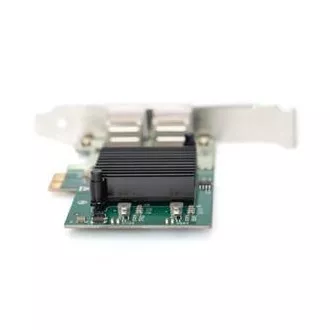 Cardul Digitus Gigabit Ethernet PCI Express Port dublu Suport cu profil redus pe 32 de biți Chipset Intel