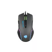 Mouse de gaming Fury Hustler, gaming, 6400DPI, USB, optic, cu fir, RGB, 7 butoane, lungime cablu 1.6m, negru