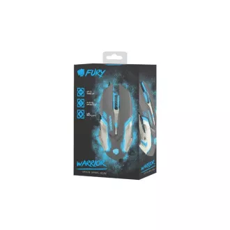 Mouse de gaming Fury Warrior, gaming, 3200DPI, USB, optic, cu fir, RGB, 6 butoane, lungime cablu 1.5m, negru Mouse de gaming Fury Warrior, gaming, 3200DPI, USB, optic, cu fir, RGB, 6 butoane, lungime cablu 1.5m, negru