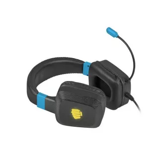 Cască de jocuri Fury Raptor cu microfon, cu fir, RGB, USB, jack 3,5 mm, lungime cablu 2 m, negru