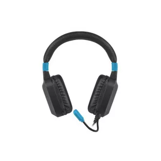 Cască de jocuri Fury Raptor cu microfon, cu fir, RGB, USB, jack 3,5 mm, lungime cablu 2 m, negru