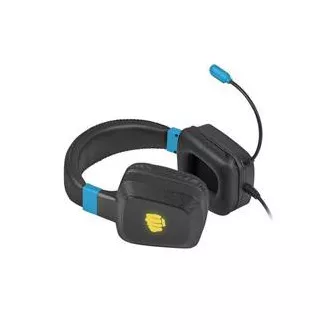 Cască de jocuri Fury Raptor cu microfon, cu fir, RGB, USB, jack 3,5 mm, lungime cablu 2 m, negru
